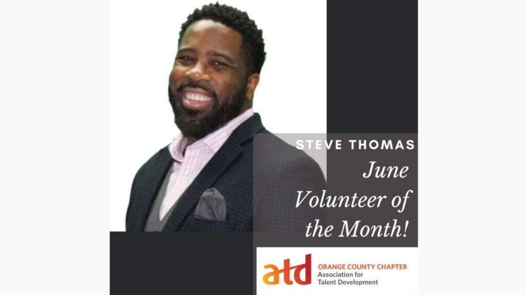 Steve Thomas Recognized by ATC-OC as the June Volunteer of the Month