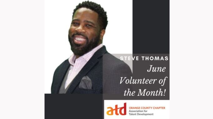 Steve Thomas Recognized By ATC-OC As The June Volunteer Of The Month